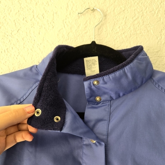 LL Bean L Blue Vintage 90's Popover Windbreaker‎ Jacket Snap Closure - Picture 3 of 8